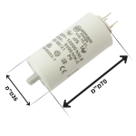 קבל 14µF למנוע חד־פאזי עם גוף גלילי ותבריג תחתון