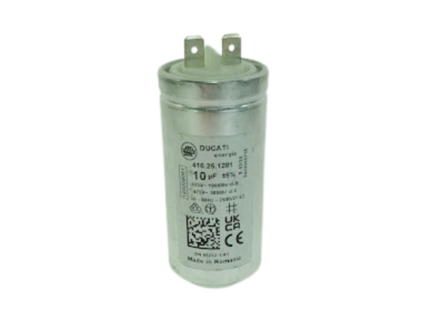 קבל מקורי 10µF מיקרופאראד למייבש כביסה אלקטרולוקס אאג זנוסי Electrolux AEG Zanussi tumble dryer capacitor 1250020615