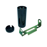 קבל התנעה למדחס וקומפרסור 64-77 מיקרו פאראד 350VAC עם תושבת ומכסה Starting Capacitor for Compressor