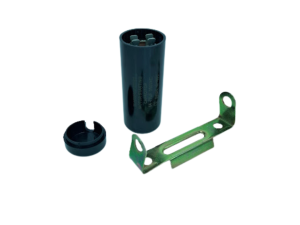 קבל התנעה למדחס וקומפרסור 64-77 מיקרו פאראד 350VAC עם תושבת ומכסה Starting Capacitor for Compressor