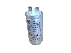 קבל למייבש כביסה 5 מיקרו פאראד עם תושבת מקורי Capacitor 5uF Electrolux AEG Zanussi Ducati 1250020516