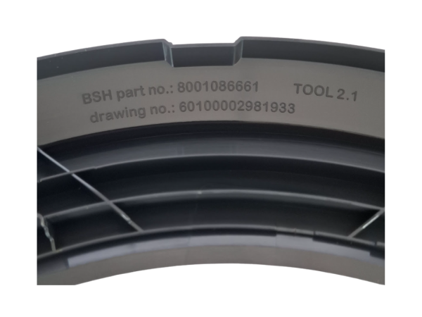 Black Middle Frame Bosch Siemens 20001367 8001086661 - מסגרת אמצעית שחורה לדלת מכונת כביסה בוש סימנס