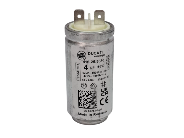 Original DUCATI 4uF Capacitor for Tumble Dryers 1256418011 00602813 - קבל 4 מיקרופאראד מקורי למייבש כביסה